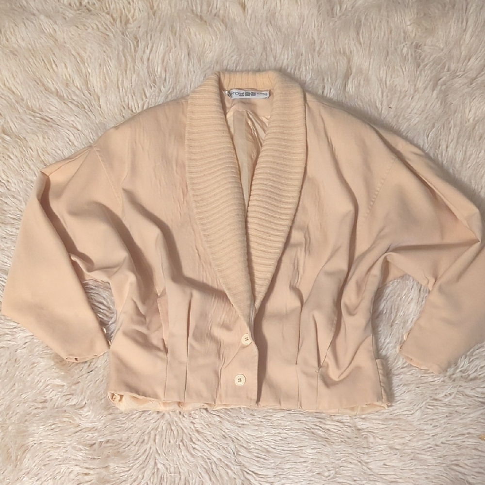 Vintage 80's Eleanor P Brenner yellow 💛 Long Sleeve Button Up cropped Jacket